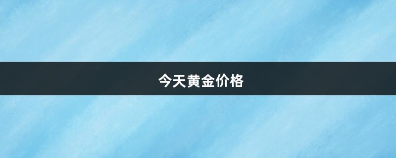 今天黄金价格（今天黄金价格多少钱一克 人民币）