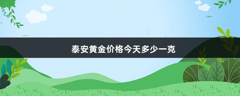 泰安黄金价格今天多少一克（黄金价今日价格多少钱一克）