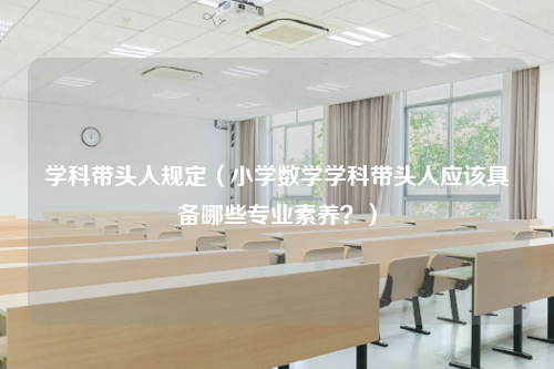 学科带头人规定（小学数学学科带头人应该具备哪些专业素养？）