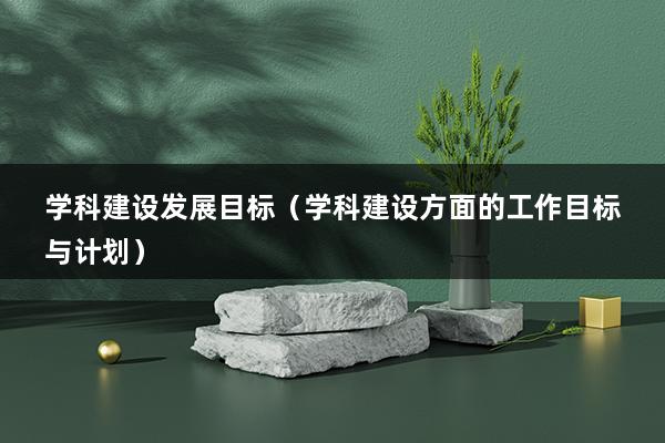 学科建设发展目标（学科建设方面的工作目标与计划）