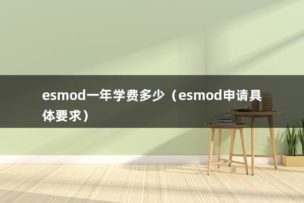 esmod一年学费多少（esmod申请具体要求）