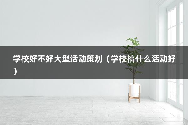 学校好不好大型活动策划（学校搞什么活动好）