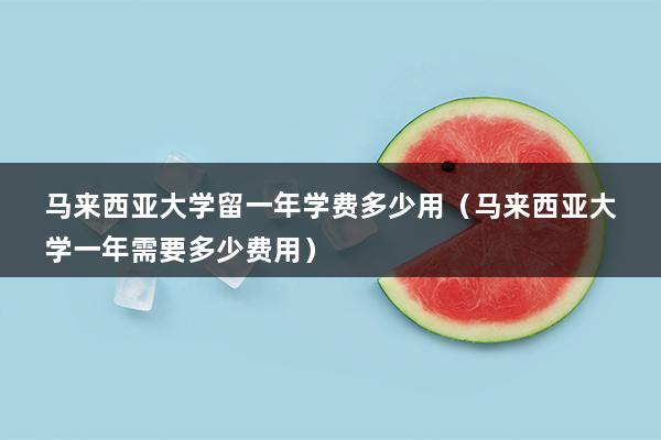 马来西亚大学留一年学费多少用（马来西亚大学一年需要多少费用）