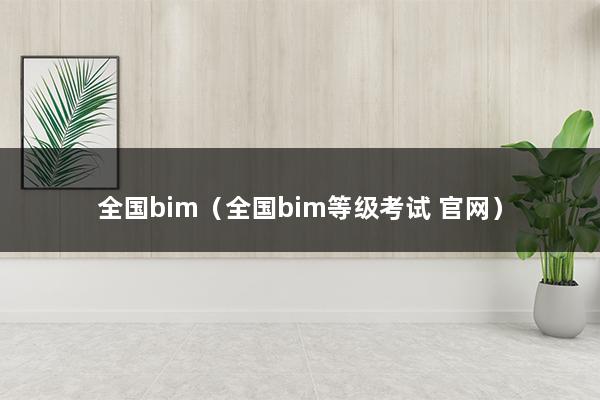 全国bim（全国bim等级考试 官网）