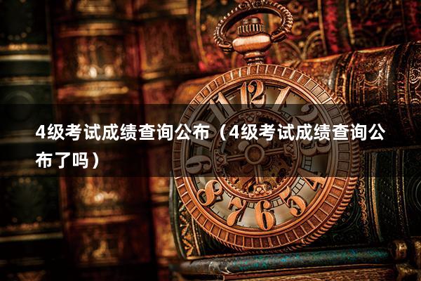 4级考试成绩查询公布（4级考试成绩查询公布了吗）