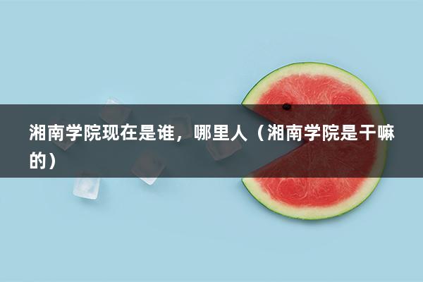 湘南学院现在是谁，哪里人（湘南学院是干嘛的）