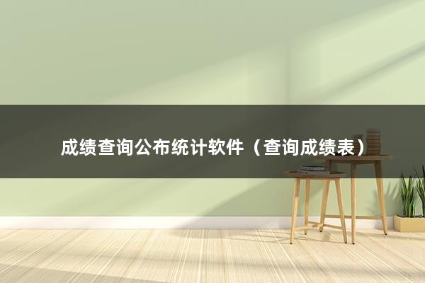 成绩查询公布统计软件（查询成绩表）