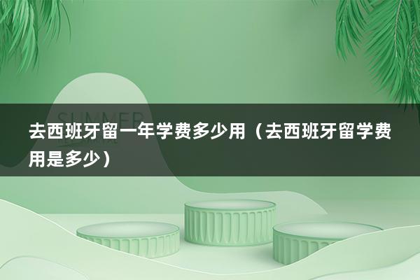 去西班牙留一年学费多少用（去西班牙留学费用是多少）