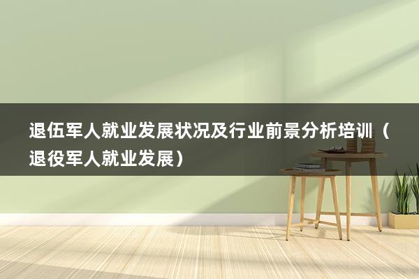 退伍军人就业发展状况及行业前景分析培训（退役军人就业发展）