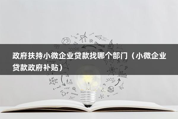 政府扶持小微企业贷款找哪个部门（小微企业贷款政府补贴）(图1)